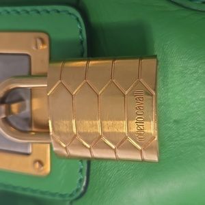 Roberto Cavalli  LeatherGold-Tone HardwareRolled Handles & Single Ad